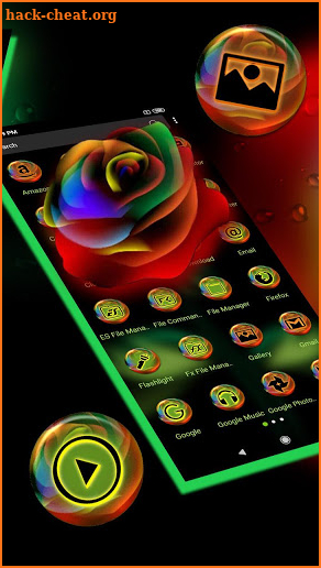 Neon Rose Launcher Theme screenshot