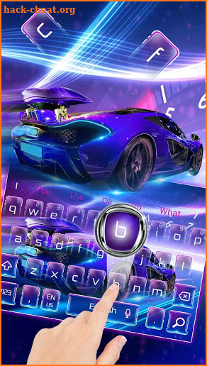 Neon Shiny Sports Car Keyboard Theme screenshot