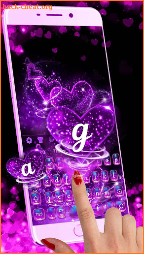 Neon Sparkle Heart Keyboard Theme screenshot