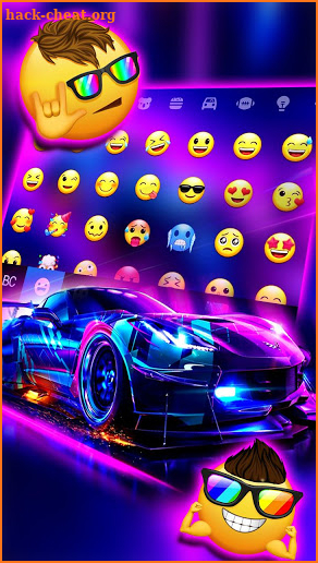 Neon Speedy Car Keyboard Theme screenshot