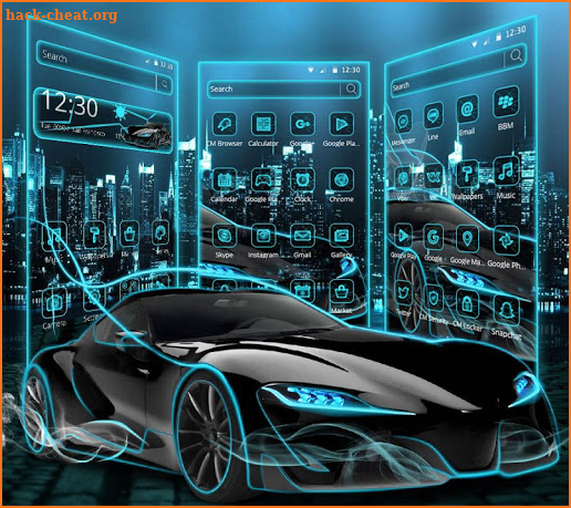 Neon Sports Car Theme screenshot