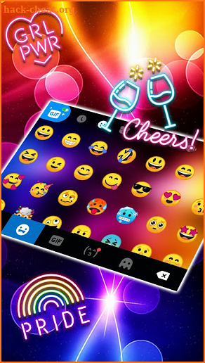 Neon Transparent Keyboard Background screenshot