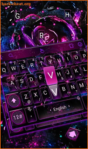 Neon Violet Flower Keyboard Theme screenshot