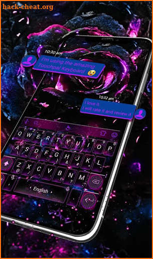 Neon Violet Flower Keyboard Theme screenshot