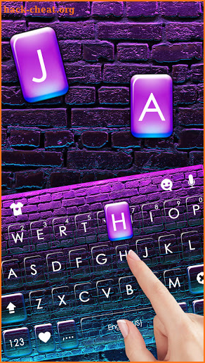 Neon Walls Keyboard Background screenshot