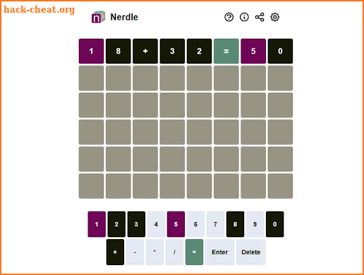 Nerdle screenshot