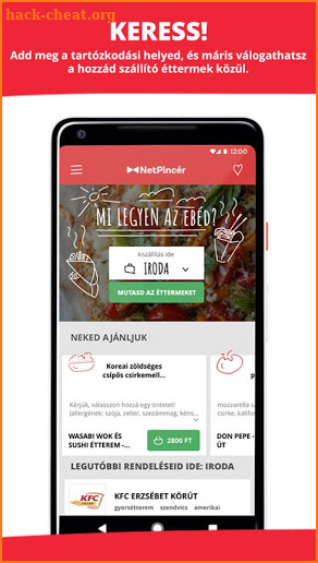NetPincér ételrendelés screenshot