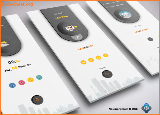 Neumorphism R One for klwp screenshot