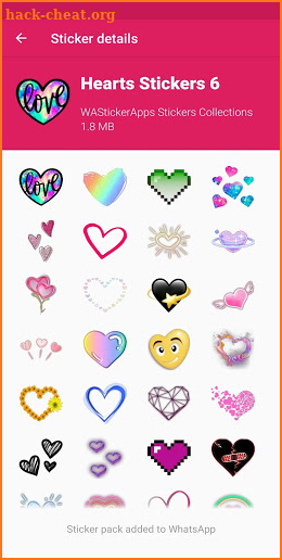 New hearts stickers WAStickerApps screenshot