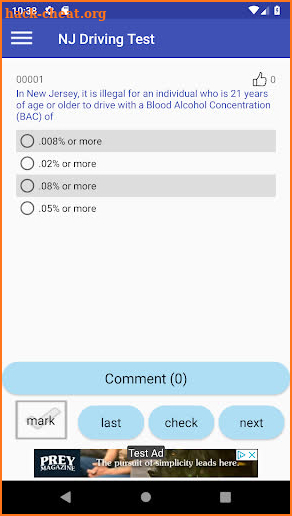 New Jersey MVC Permit Test 2021 screenshot