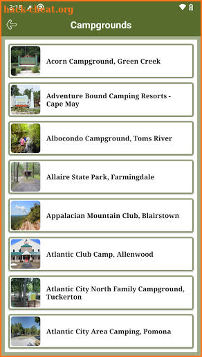 New Jersey State RV Parks & Campgrounds screenshot