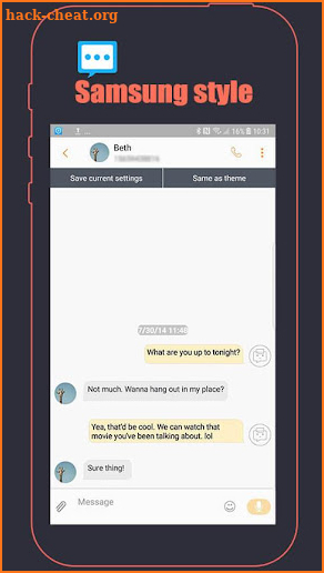 New Samsung style Next SMS Skin screenshot
