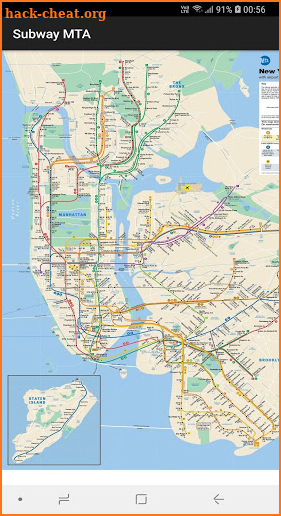 New York City subway map - MTA screenshot