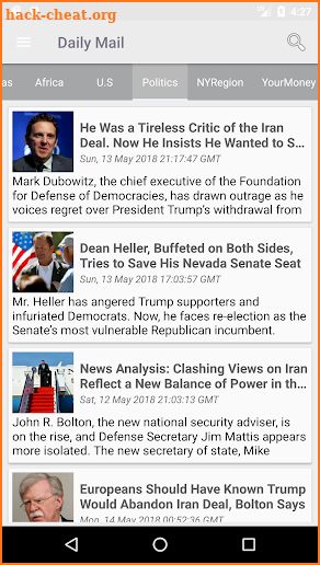 New York Times Lastest News RSS screenshot