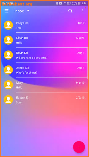 Next SMS Colorful world Skin screenshot