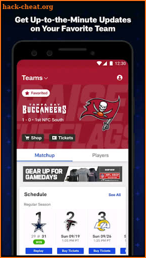 NFL Live Scores 2022- Schedule , News ,Results screenshot