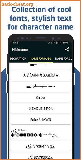 Nickname – for games, profiles, or social networks screenshot