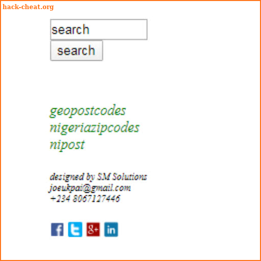 NIGERIA ZIP CODES screenshot