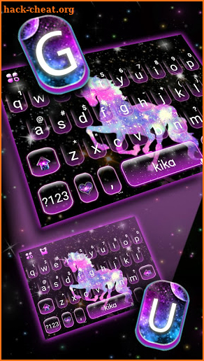 Night Galaxy Unicorn Keyboard Theme screenshot