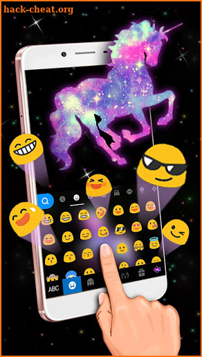 Night Galaxy Unicorn Keyboard Theme screenshot