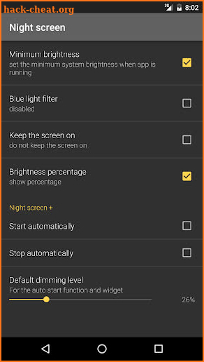 Night screen screenshot