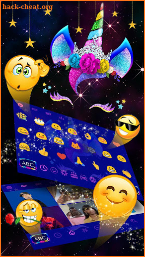 Night Star Glitter Unicorn Keyboard screenshot