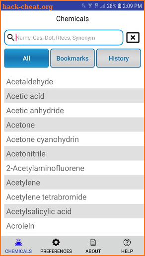 NIOSH Mobile Pocket Guide screenshot