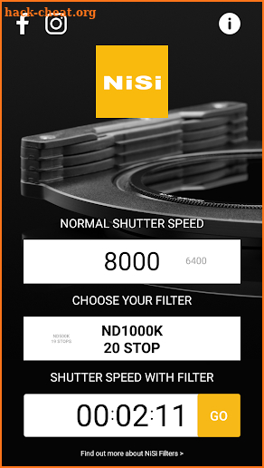 NiSi Filters Australia - ND Exposure Calculator screenshot