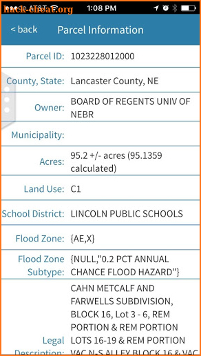 NLR Parcel Finder screenshot