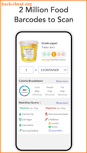 NO BS - food barcode scanner screenshot