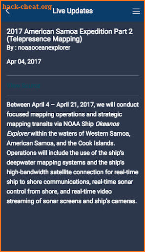 NOAA Ocean Exploration & Res. screenshot