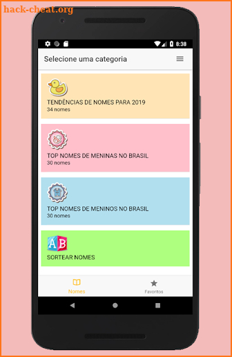 Nomes de bebês screenshot