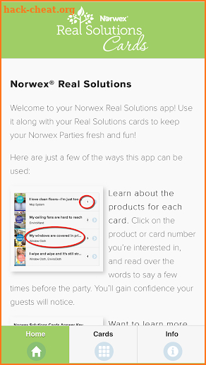 Norwex Real Solutions Cards screenshot