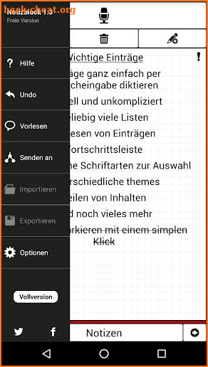 Notepad with voice input screenshot