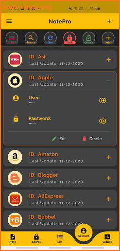 NotePro: Save Note, Secrets, Lists, Password screenshot