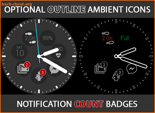 Notification Icons Watch Face Theme Status Bubbles screenshot