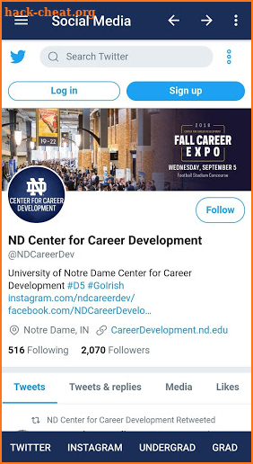 Notre Dame Career Expo screenshot