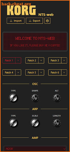 NTS-1 web controller screenshot