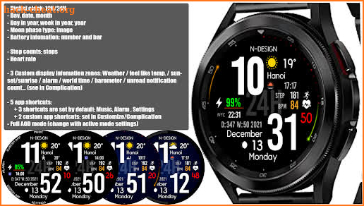 NTV340 - Big Digital Watchface screenshot