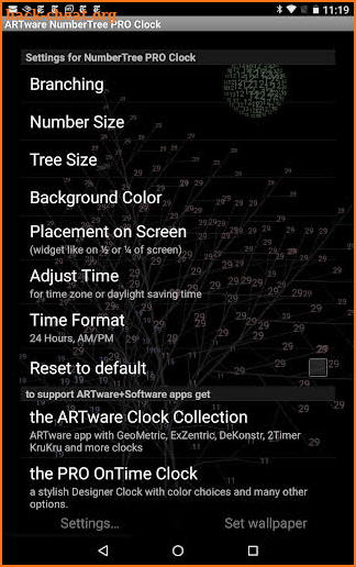 NumberTree PRO Clock LWP screenshot