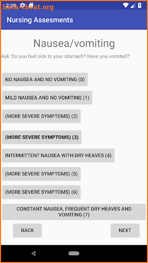 Nursing Assessment App screenshot