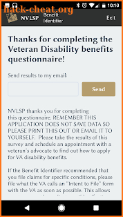 NVLSP VA Benefit Identifier screenshot