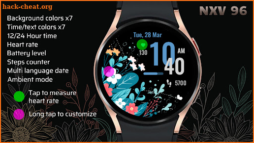 NXV96 Vibrant Flora Watch Face screenshot