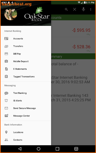 OakStar Mobile Banking screenshot