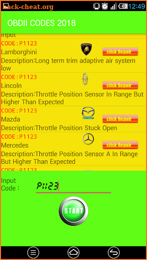 OBD2 CODES 2018 & repair guide screenshot