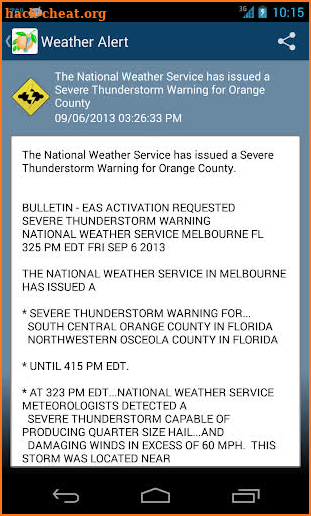 OCFL Alert screenshot