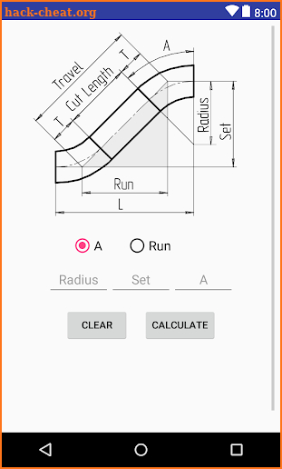 Offset Pipes calculator screenshot