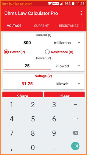 Ohms Law Calculator Pro screenshot