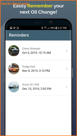 Oil Change App screenshot