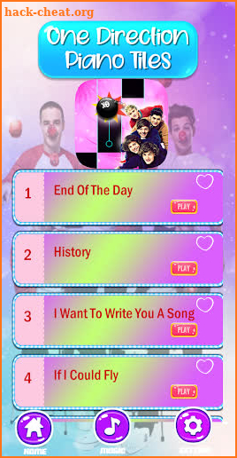 One direction piano bomb tiles screenshot